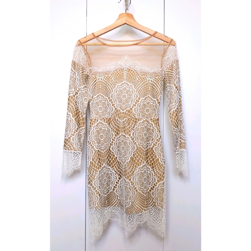 For Love and Lemons Grace white nude S lace dress - Picture 6 of 9